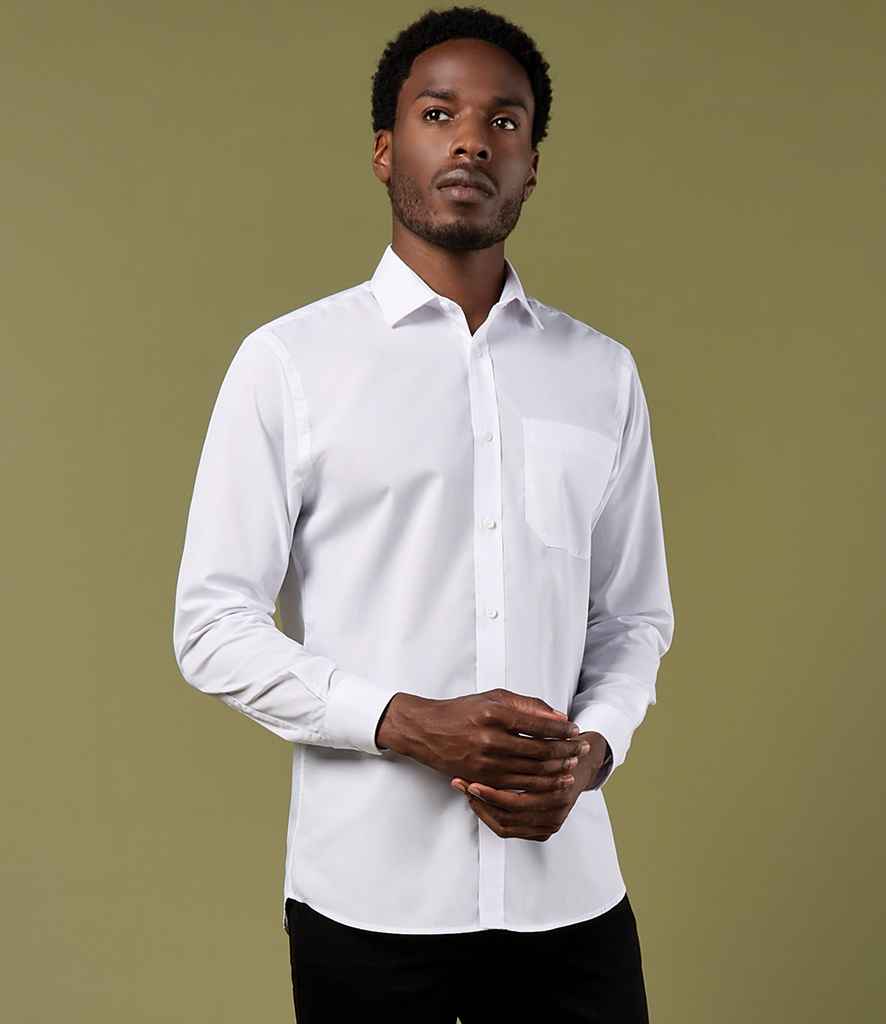 Kustom Kit - Long Sleeve Tailored Poplin Shirt - K142 WHI 13.5