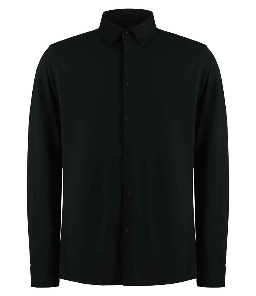 Kustom Kit - Long Sleeve Superwash® 60°C Piqué Shirt - K143 BLK S