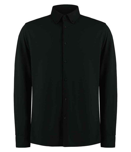Kustom Kit - Long Sleeve Superwash® 60°C Piqué Shirt - K143 BLK S