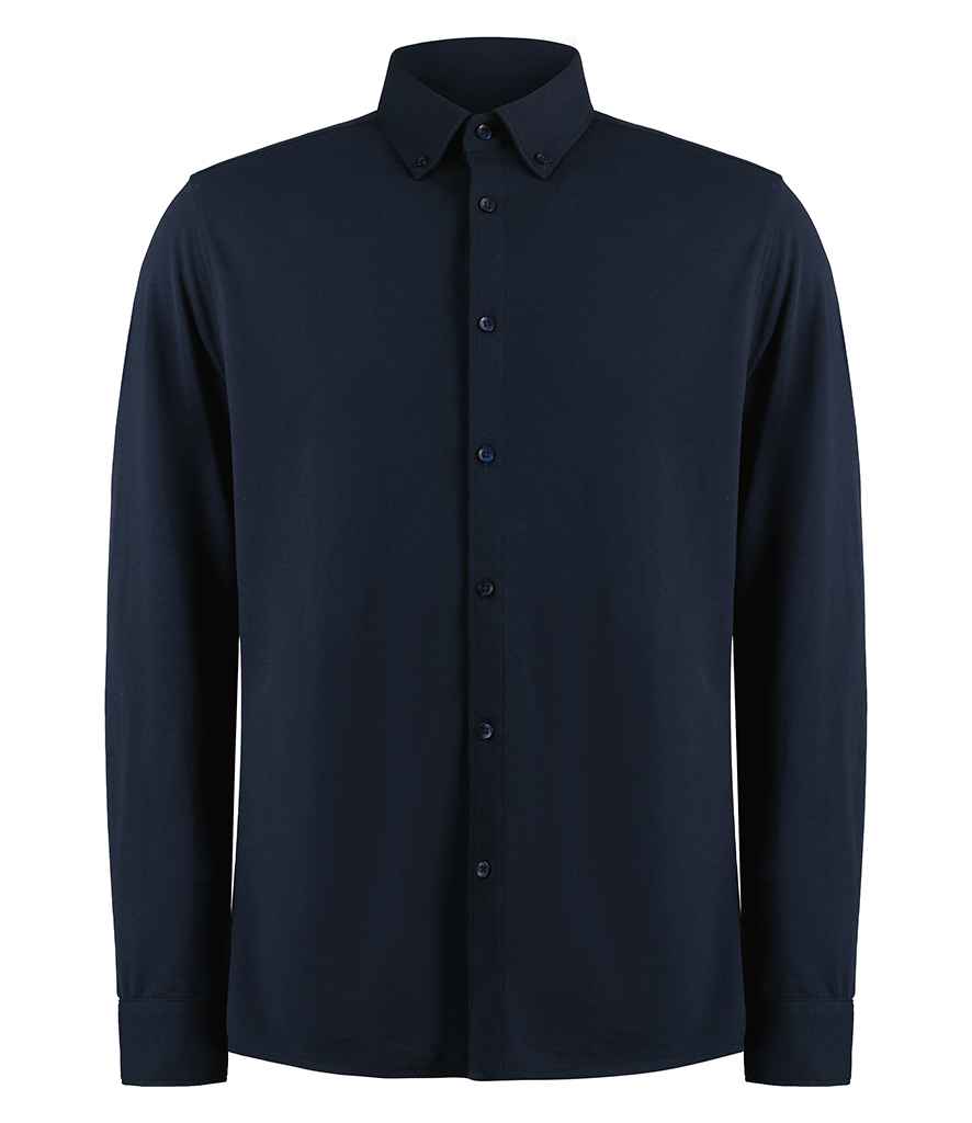 Kustom Kit - Long Sleeve Superwash® 60°C Piqué Shirt - K143 NAV S