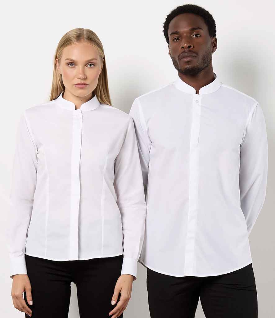 Kustom Kit - Long Sleeve Tailored Mandarin Collar Shirt - Pierre Francis