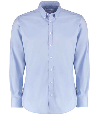 Kustom Kit - Slim Fit Stretch Long Sleeve Oxford Shirt - K182 LBL 13.5