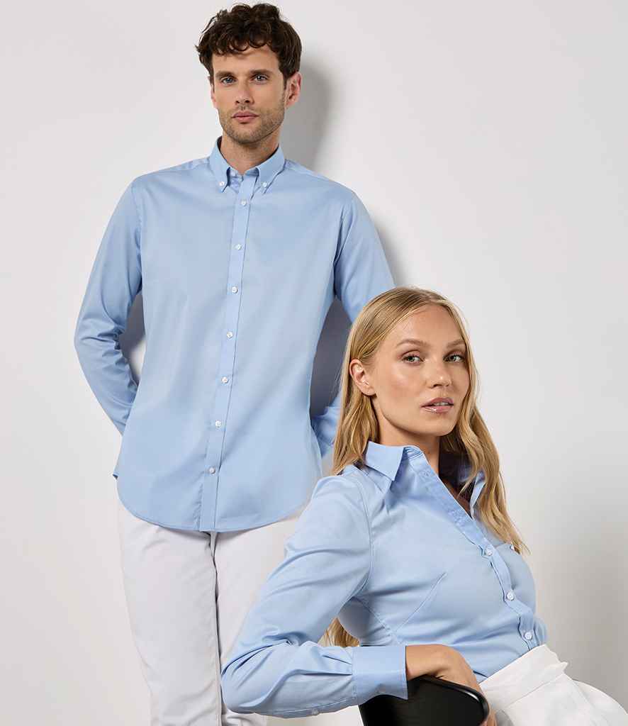 Kustom Kit - Slim Fit Stretch Long Sleeve Oxford Shirt - Pierre Francis