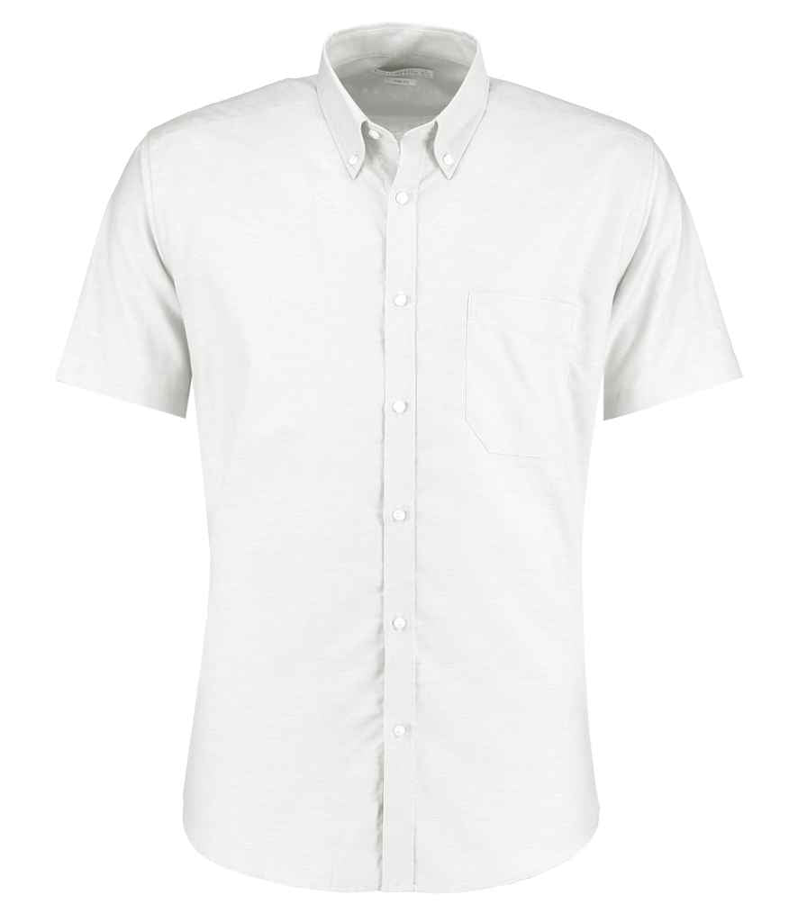 Kustom Kit - Short Sleeve Slim Fit Oxford Shirt - K183 WHI 14