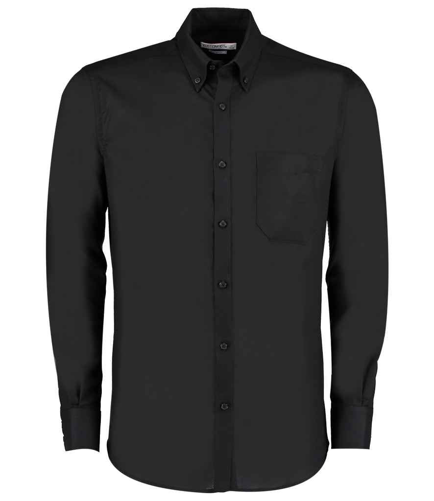 Kustom Kit - Long Sleeve Slim Fit Workwear Oxford Shirt - K184 BLK 14