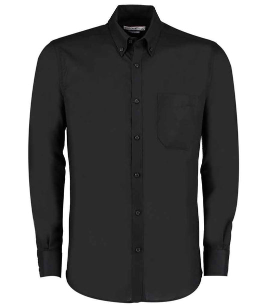 Kustom Kit - Long Sleeve Slim Fit Workwear Oxford Shirt - K184 BLK 14