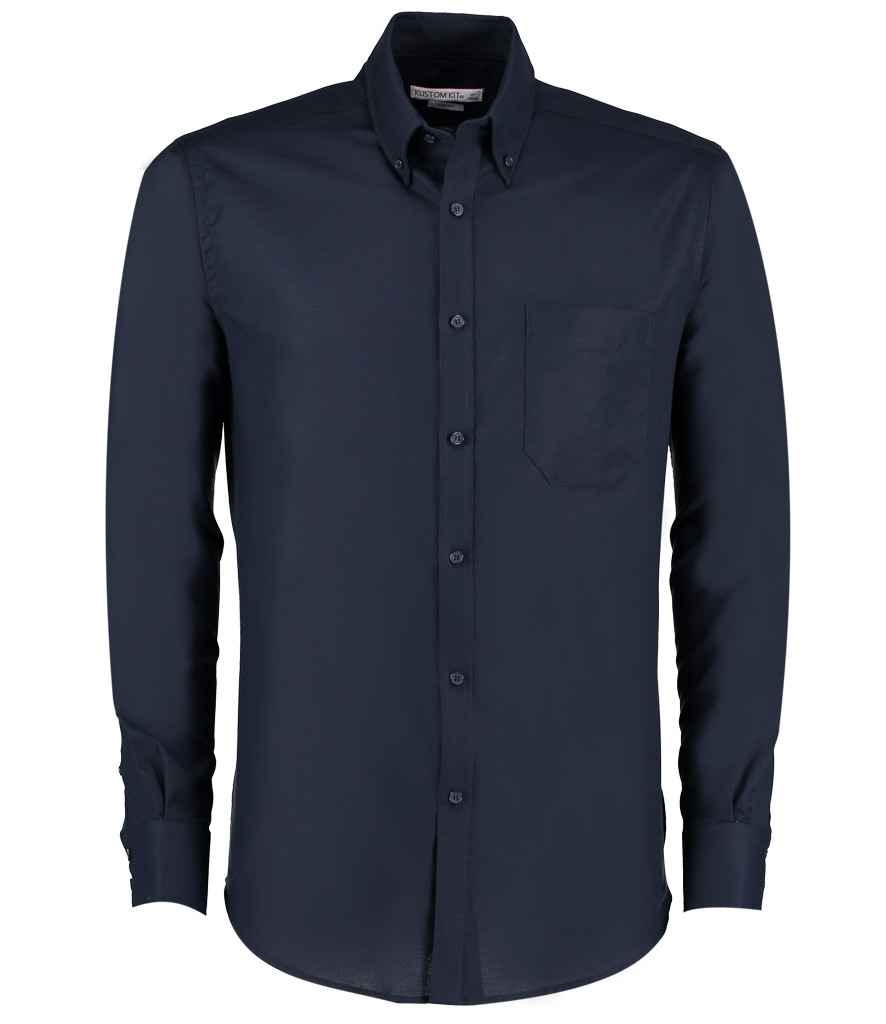 Kustom Kit - Long Sleeve Slim Fit Workwear Oxford Shirt - K184 NAV 14