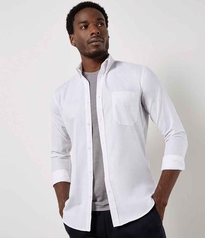 Kustom Kit - Long Sleeve Slim Fit Workwear Oxford Shirt - K184 WHI 14