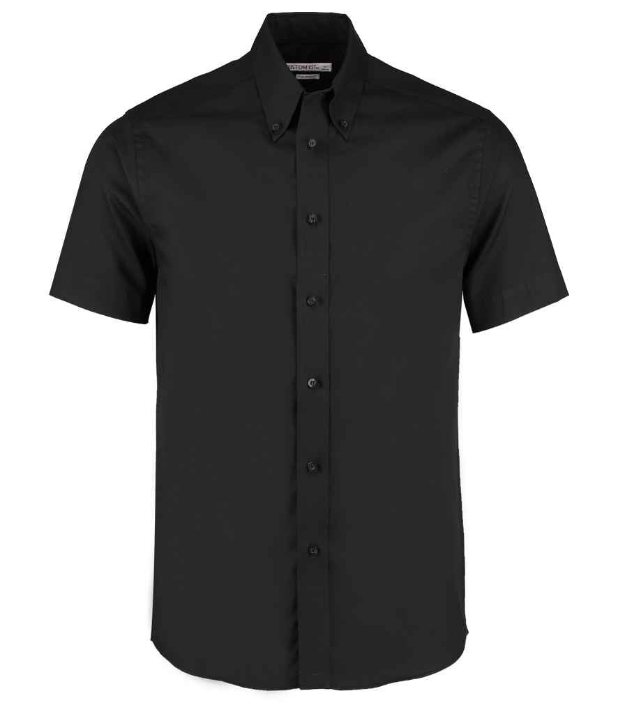 Kustom Kit - Premium Short Sleeve Tailored Oxford Shirt - K187 BLK 14.5