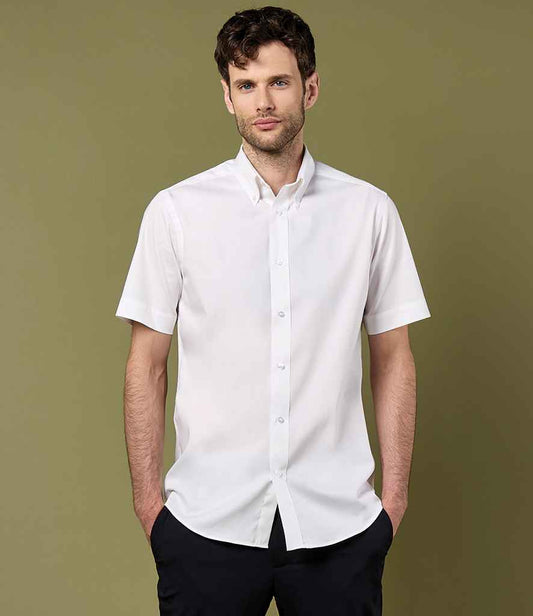 Kustom Kit - Premium Short Sleeve Tailored Oxford Shirt - K187 WHI 13.5