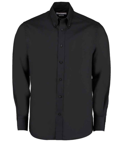 Kustom Kit - Premium Long Sleeve Tailored Oxford Shirt - K188 BLK 14.5