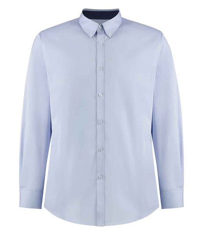 Kustom Kit - Premium Long Sleeve Contrast Tailored Oxford Shirt - K190 LB/NV S