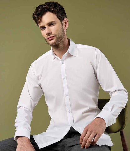 Kustom Kit - Long Sleeve Slim Fit Business Shirt - K192 WHI 14