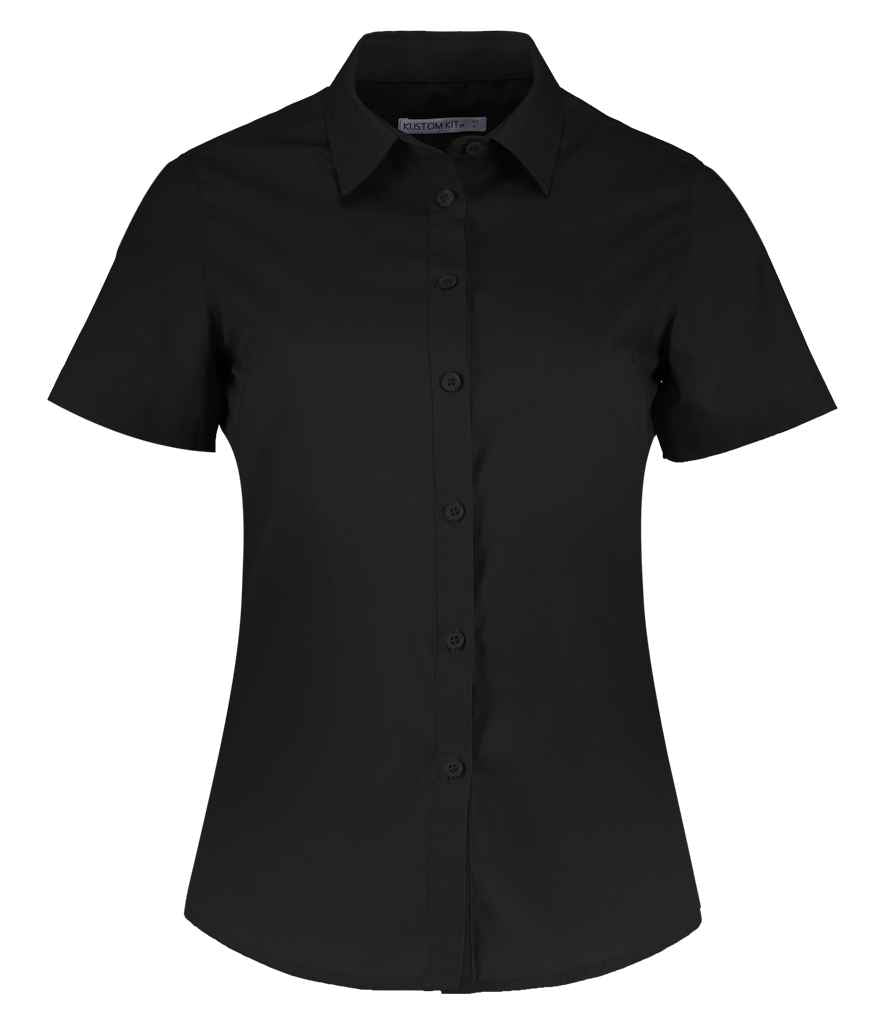 Kustom Kit - Ladies Short Sleeve Tailored Poplin Shirt - K241 BLK 6