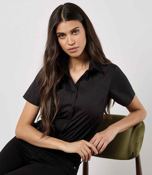 Kustom Kit - Ladies Short Sleeve Tailored Poplin Shirt - K241 BLK 6