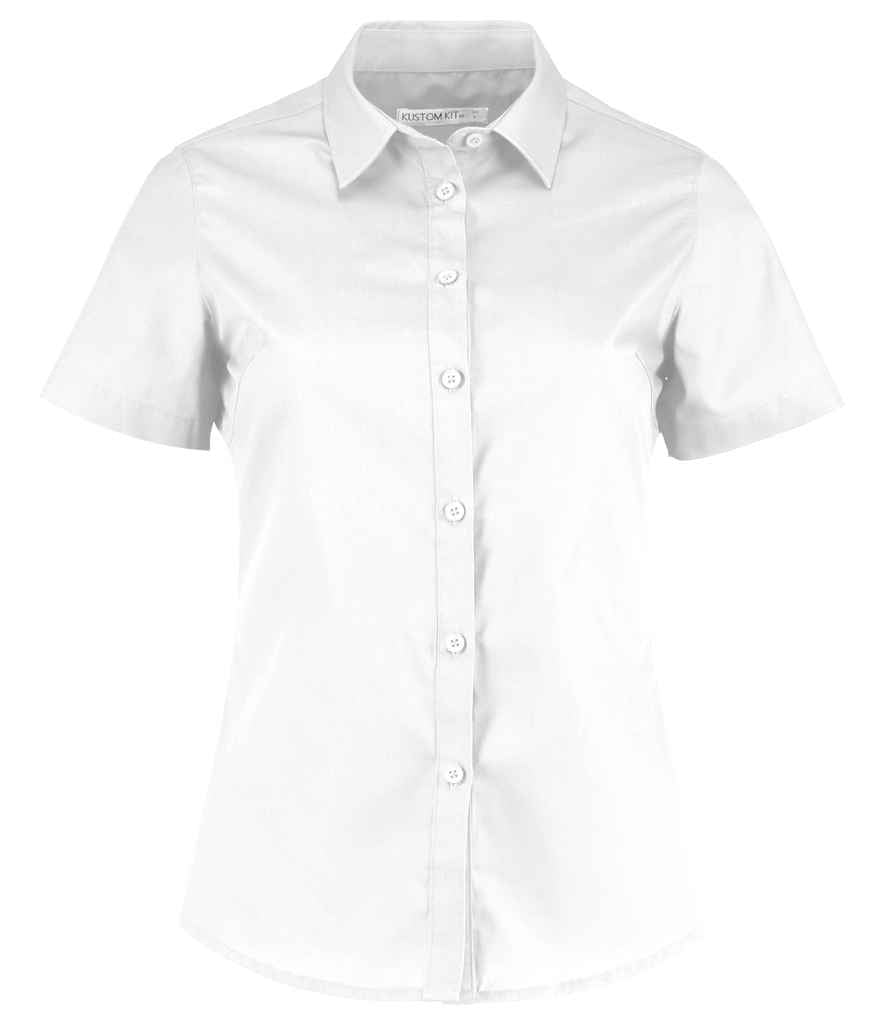 Kustom Kit - Ladies Short Sleeve Tailored Poplin Shirt - K241 WHI 6