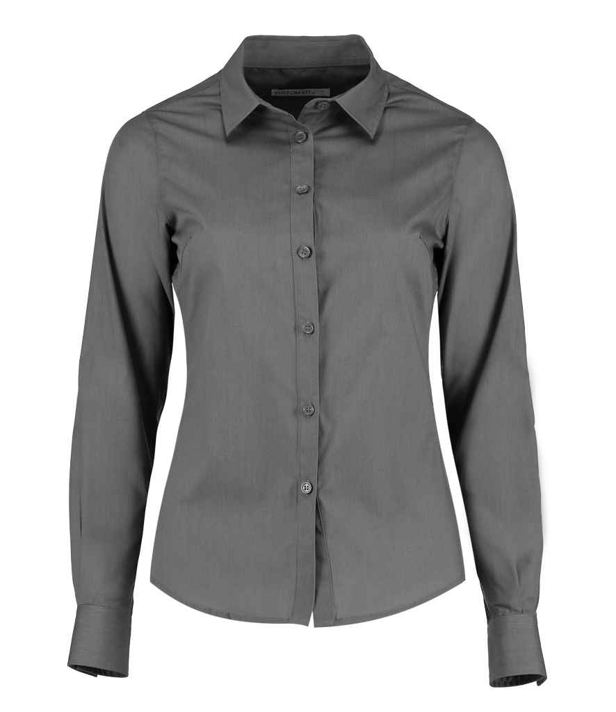 Kustom Kit - Ladies Long Sleeve Tailored Poplin Shirt - Pierre Francis