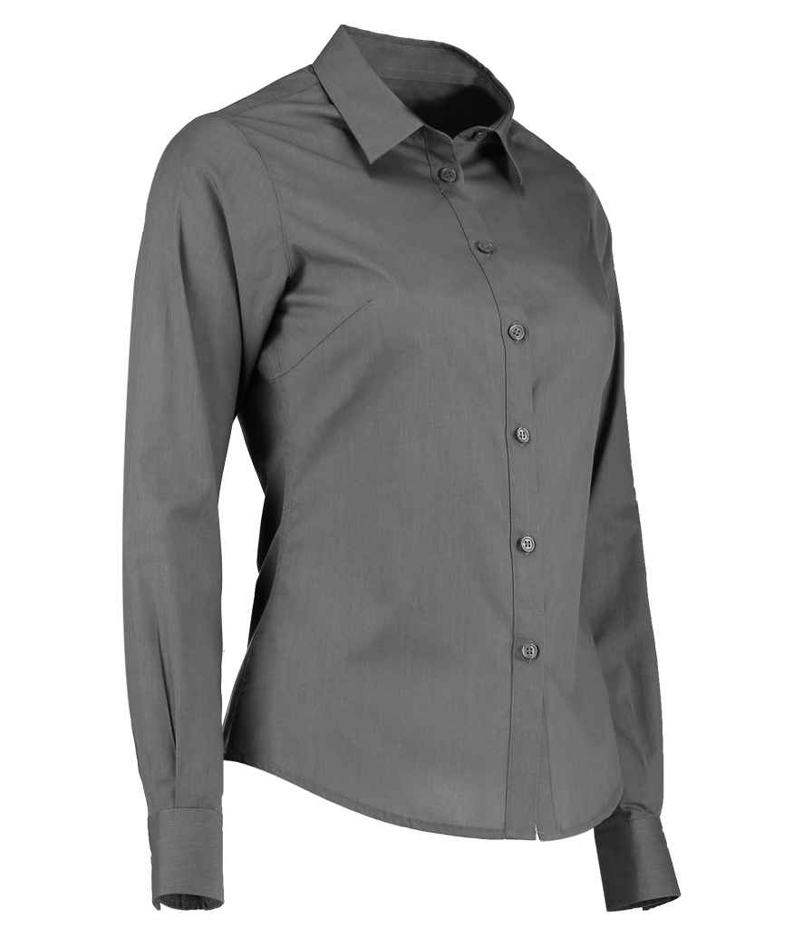 Kustom Kit - Ladies Long Sleeve Tailored Poplin Shirt - Pierre Francis