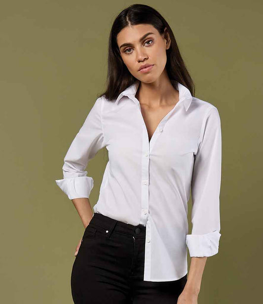 Kustom Kit - Ladies Long Sleeve Tailored Poplin Shirt