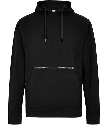 Kustom Kit - Regular Fit Piqué Zipped Pocket Hoodie - K338 BLK S