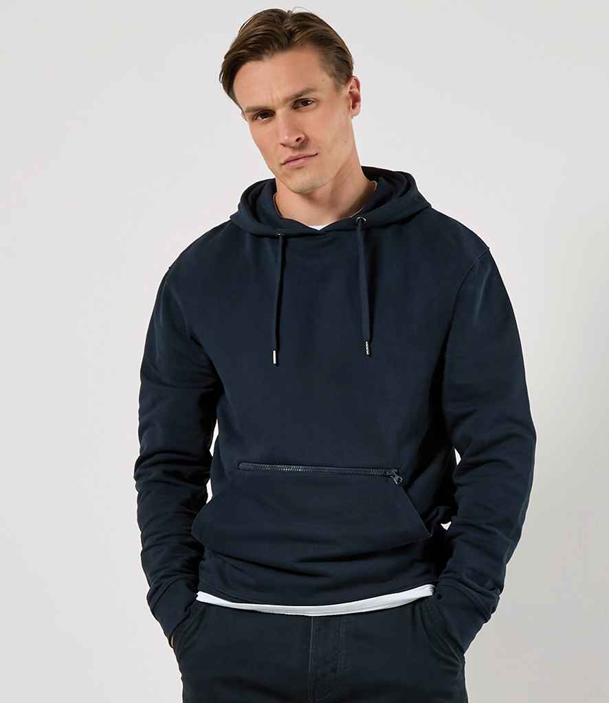 Kustom Kit - Regular Fit Piqué Zipped Pocket Hoodie - K338 NAV S