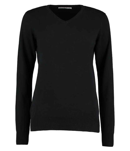 Kustom Kit - Ladies Arundel Cotton Acrylic V Neck Sweater - K353 BLK 6