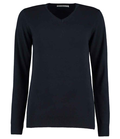 Kustom Kit - Ladies Arundel Cotton Acrylic V Neck Sweater - K353 NAV 6