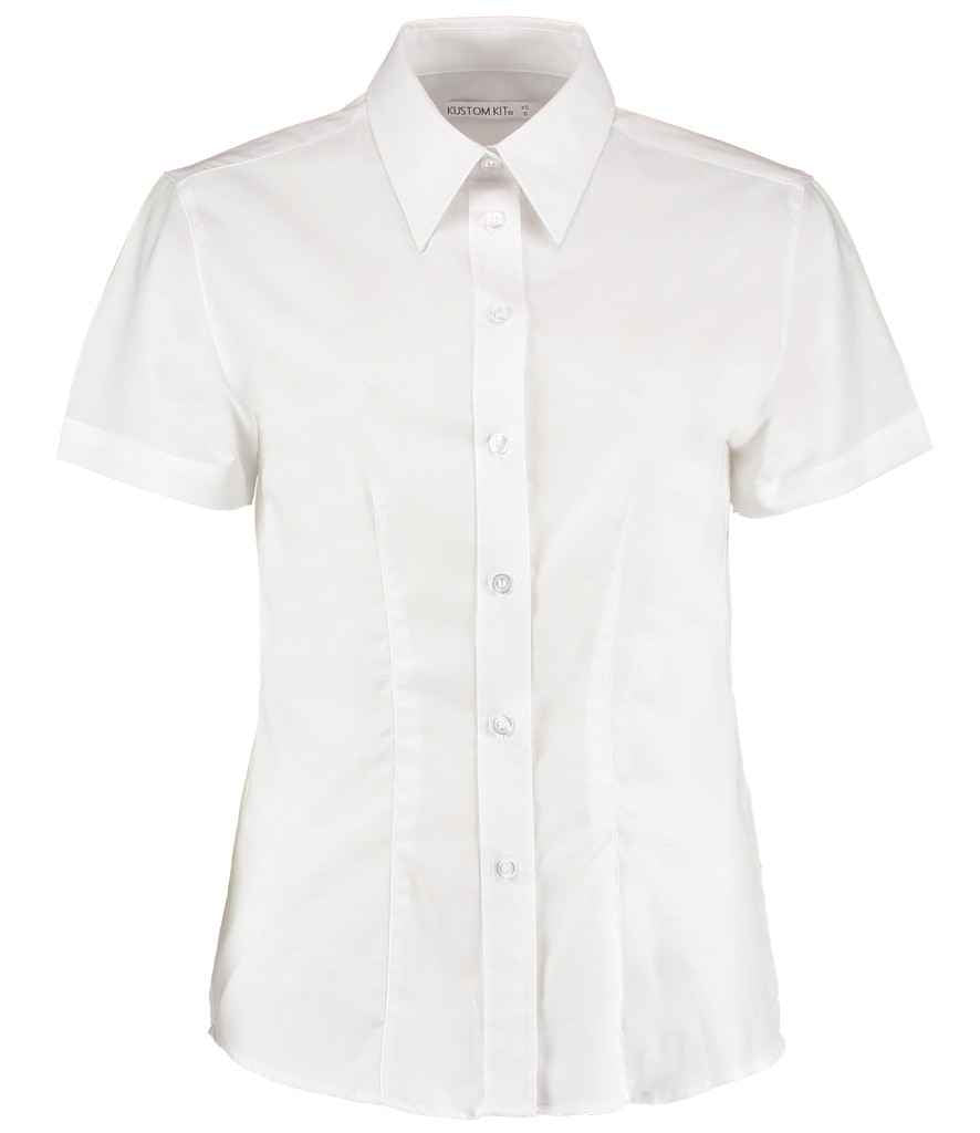 Kustom Kit - Ladies Short Sleeve Tailored Workwear Oxford Shirt - K360 WHI 8