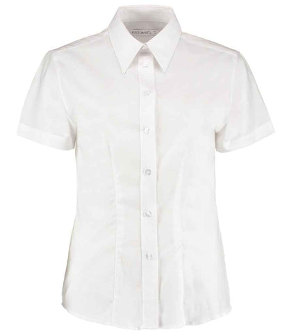 Kustom Kit - Ladies Short Sleeve Tailored Workwear Oxford Shirt - K360 WHI 8