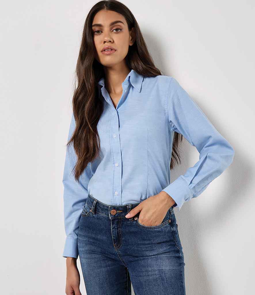 Kustom Kit - Ladies Long Sleeve Tailored Workwear Oxford Shirt - K361 LBL 8