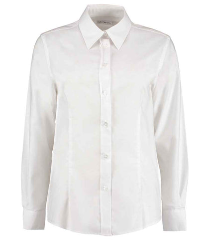 Kustom Kit - Ladies Long Sleeve Tailored Workwear Oxford Shirt - K361 WHI 8