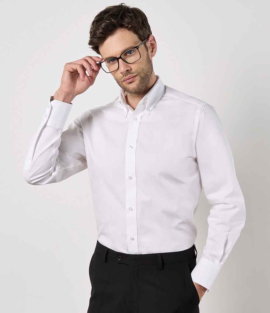 Kustom Kit - Long Sleeve Tailored City Business Shirt - K386 WHI 14.5