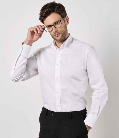 Kustom Kit - Long Sleeve Tailored City Business Shirt - K386 WHI 14.5