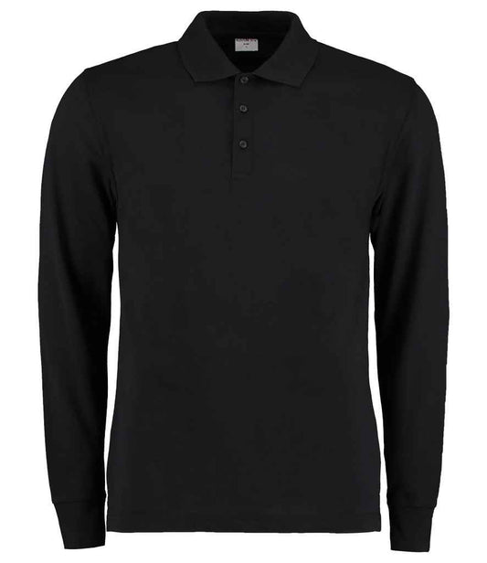 Kustom Kit - Long Sleeve Poly / Cotton Piqué Polo Shirt - K430 BLK S