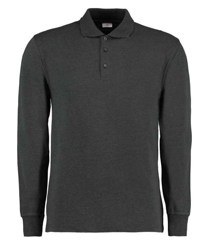 Kustom Kit - Long Sleeve Poly / Cotton Piqué Polo Shirt - K430 BLK S