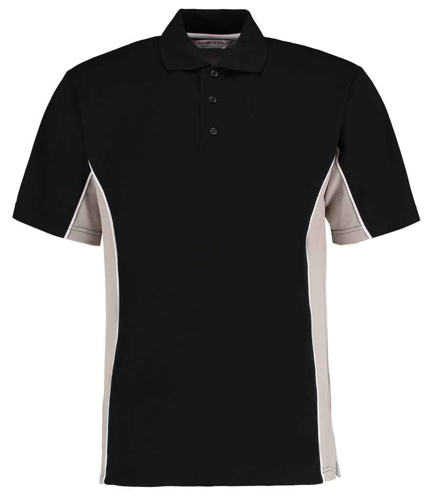 Kustom Kit - Track Poly/Cotton Piqué Polo Shirt - K475 BK/GY XXS