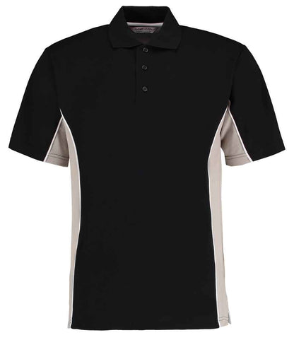 Kustom Kit - Track Poly/Cotton Piqué Polo Shirt - K475 BK/GY XXS