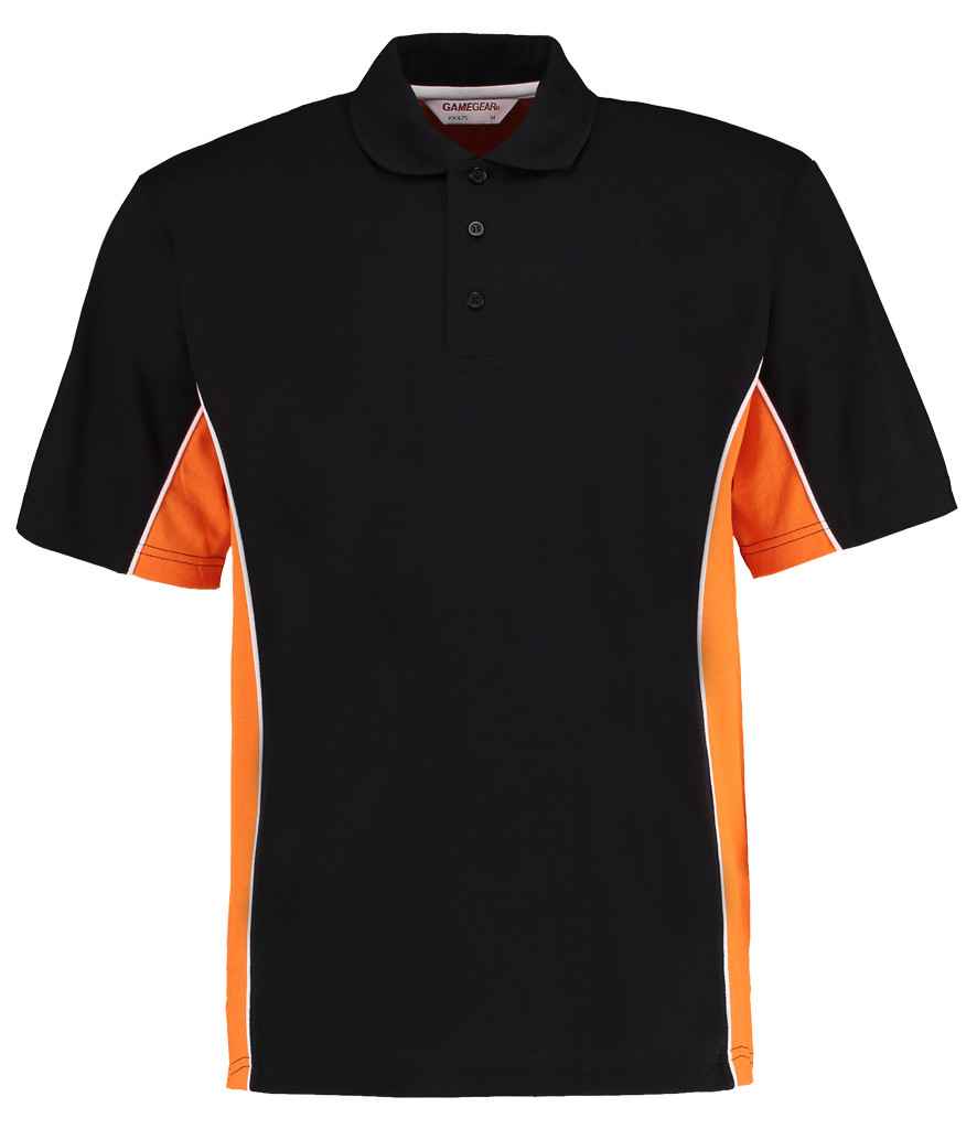 Kustom Kit - Track Poly/Cotton Piqué Polo Shirt - K475 BK/OR XXS