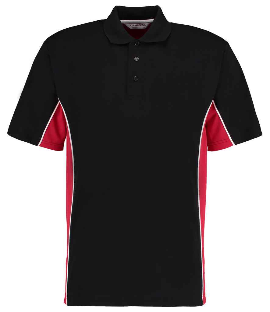 Kustom Kit - Track Poly/Cotton Piqué Polo Shirt - K475 BK/RD XXS