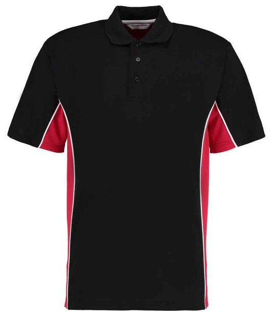 Kustom Kit - Track Poly/Cotton Piqué Polo Shirt - K475 BK/RD XXS
