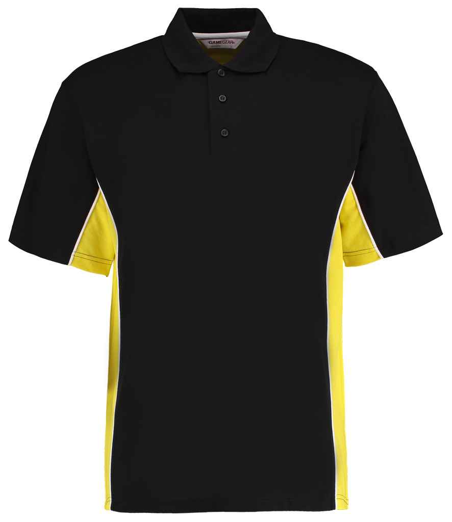 Kustom Kit - Track Poly/Cotton Piqué Polo Shirt - K475 BK/YL S