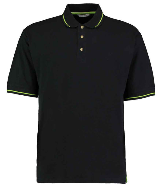 Kustom Kit - St Mellion Tipped Cotton Piqué Polo Shirt - K606 BK/LM XS