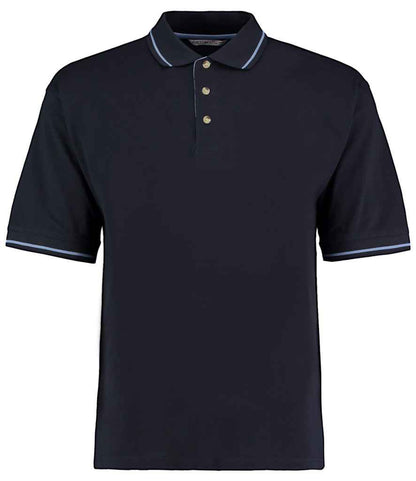 Kustom Kit - St Mellion Tipped Cotton Piqué Polo Shirt - K606 NV/LB XS