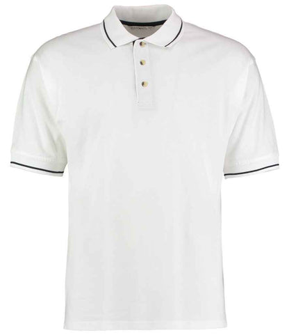 Kustom Kit - St Mellion Tipped Cotton Piqué Polo Shirt - K606 WH/NV XS