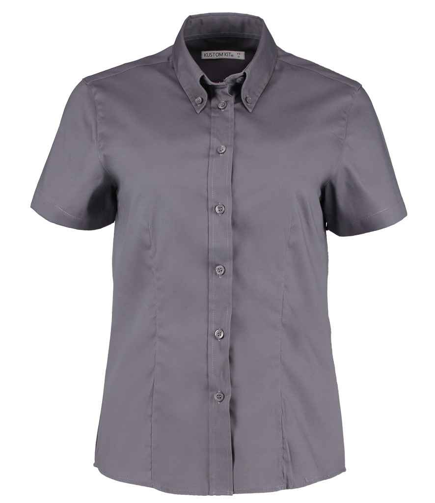 Kustom Kit - Ladies Premium Short Sleeve Tailored Oxford Shirt - K701 CHA 8