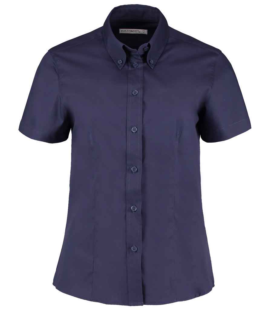 Kustom Kit - Ladies Premium Short Sleeve Tailored Oxford Shirt - K701 MNV 8