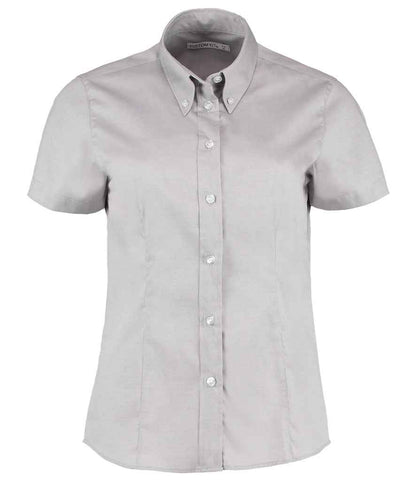 Kustom Kit - Ladies Premium Short Sleeve Tailored Oxford Shirt - K701 SIL 8