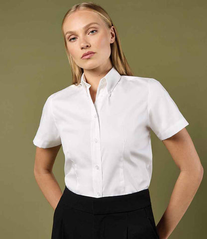 Kustom Kit - Ladies Premium Short Sleeve Tailored Oxford Shirt - K701 WHI 6