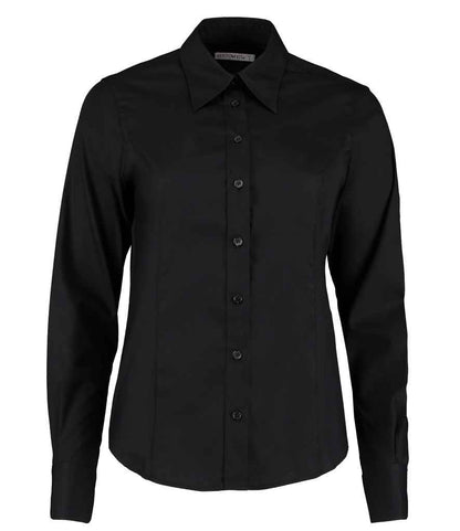 Kustom Kit - Ladies Premium Long Sleeve Tailored Oxford Shirt - K702 BLK 6