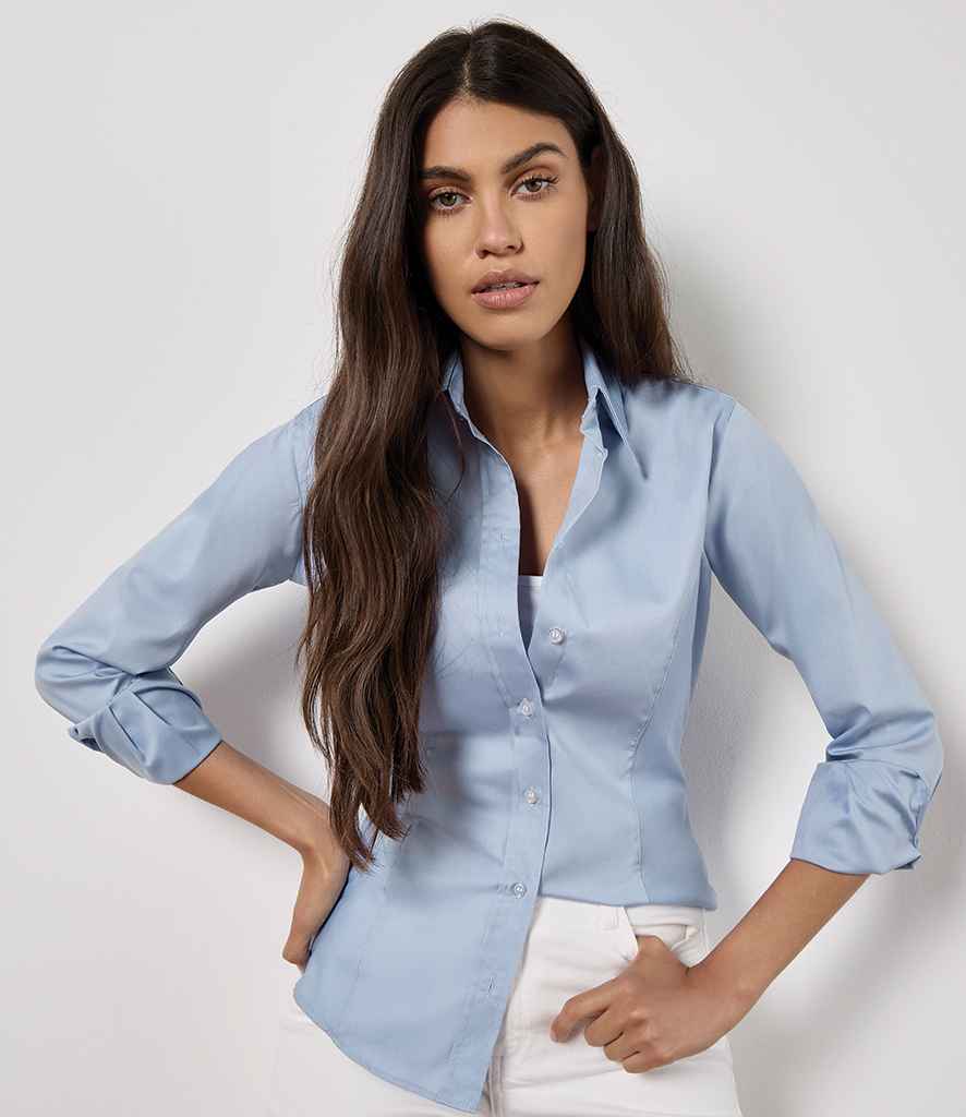 Kustom Kit - Ladies Premium Long Sleeve Tailored Oxford Shirt - K702 LBL 6